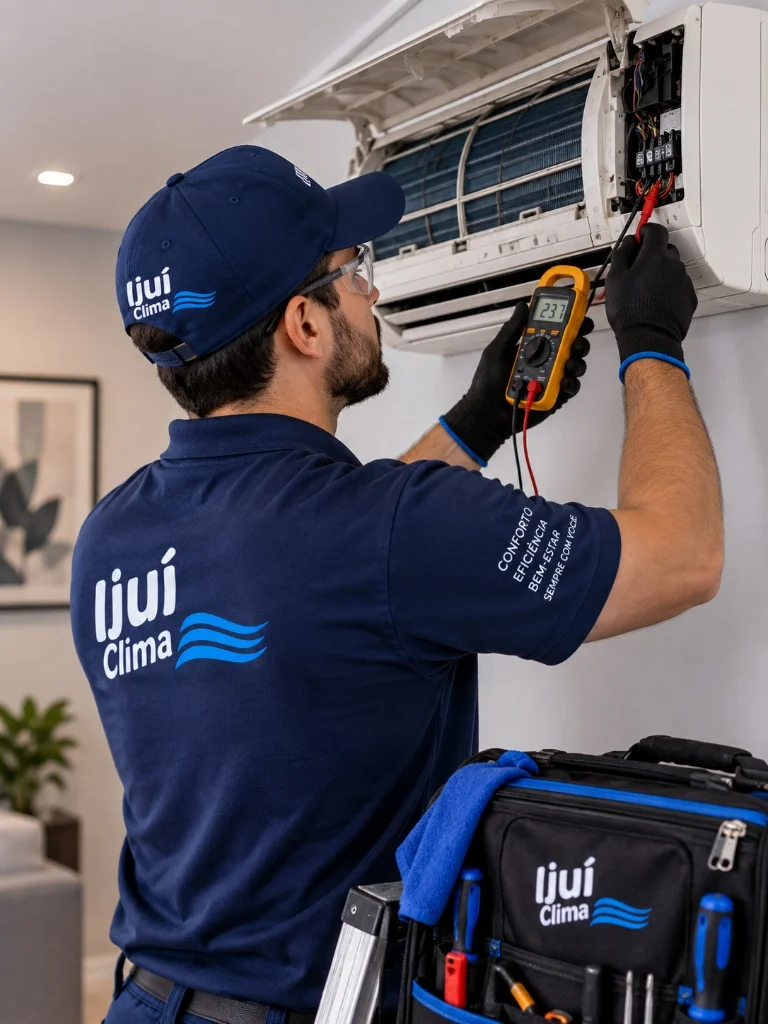 Diagnóstico técnico e medição de pressão em sistema de refrigeração pela Ijuí Clima